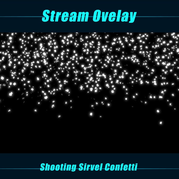 Animated Silver Confetti Shooting Overlay, Party Overlays, Animated Twitch Stream Decoration for Stream, OBS, Streamlabs