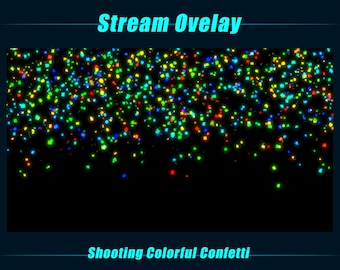 Bunte Konfetti Shooting Overlay, Party Regenbogen Konfetti Shooting Overlays, animierte Twitch Stream Dekoration für Stream, OBS, Streamlabs