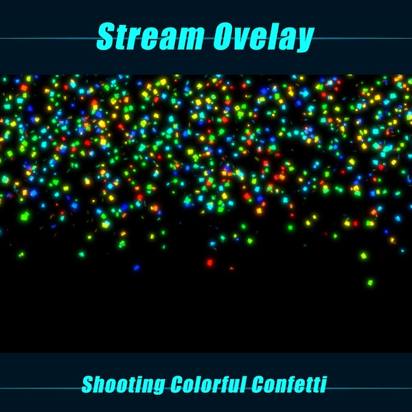 Colorful Confetti Shooting Overlay, Party Rainbow Confetti Shooting Overlays, Animated Twitch Stream Decoration for Stream, OBS, Streamlabs