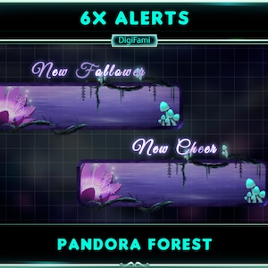 ANIMIERTE Twitch-Alerts Dreamy Forest, Dreamy Forest Stream-Alerts, Pandora Forest Animierte Twitch-Alerts für Streamer, OBS, Streamlabs