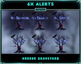 Halloween Witchy Tree Animated Stream Alert, Devil Dried Tree Animated Twitch Alert, Halloween Spooky Stream Alert, OBS, Streamlabs
