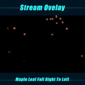 Animated Maple Leaf Falling Twitch Overlay / Animated Red Yellow Leaf Falling Right to Left Twitch Overlays for Streaming, Mixer, Discord