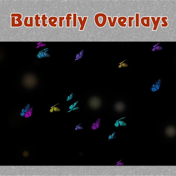 Animated Colorful Butterfly Stream Overlay / Colorful Butterfly Stream Decoration / Twitch Stream Decoration / Mixer, Discord