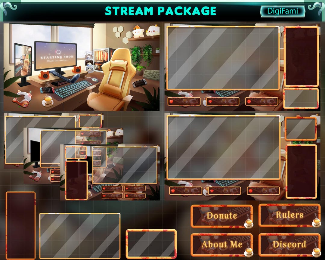 Daily PC Room Animated Twitch Overlay Bundle, Daily Game Room Stream ...