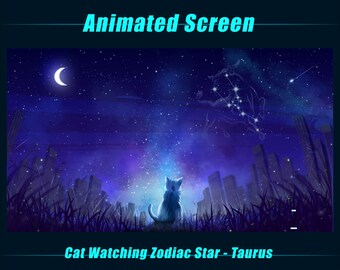 Animated TARUS Twitch Screen Overlays / Astrological Sign Screen Overlays / Tarus Zodiac Stream Overlays for Streamers, OBS, Streamlabs