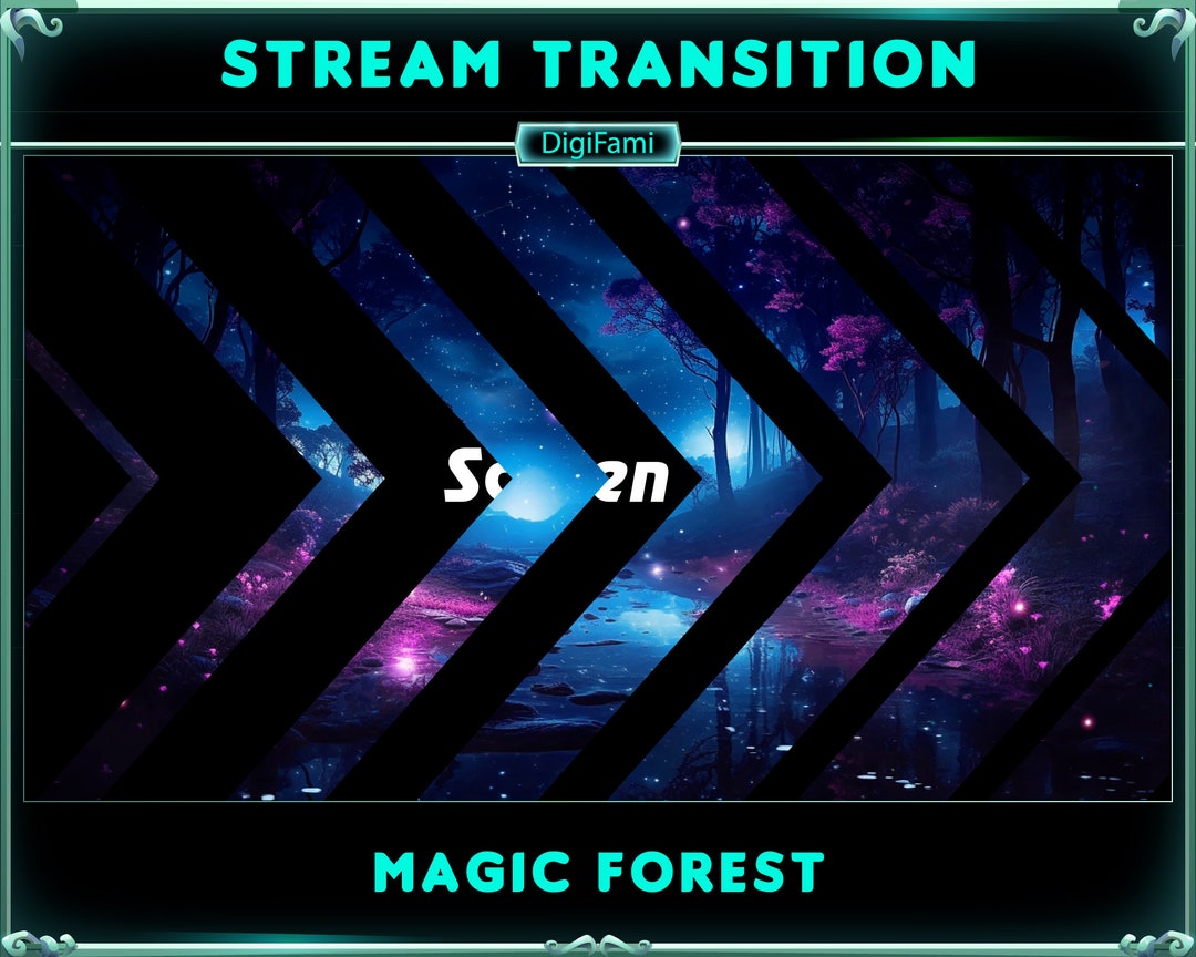 Magicstream Transition Animated Twitch Transition Magic Forest, Witchy Forest Animated Stream ...