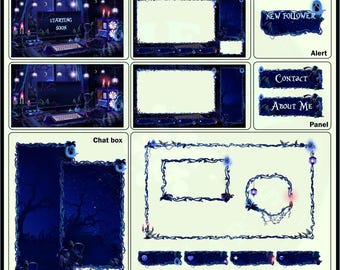 Pacchetto di sovrapposizioni animate per desktop PC a tema fantasma, pacchetto di sovrapposizioni animate per Twitch a tema fantasma di Halloween per gli streamer