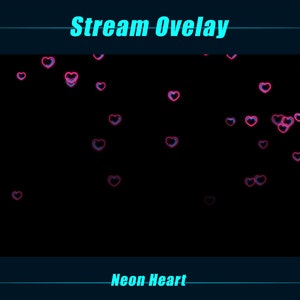 Animated Twitch Overlay Neon Heart / Falling Neon Heart Stream Overlay / Up Down Heart Twitch Stream Decoration / Streamers, OBS, Streamlabs