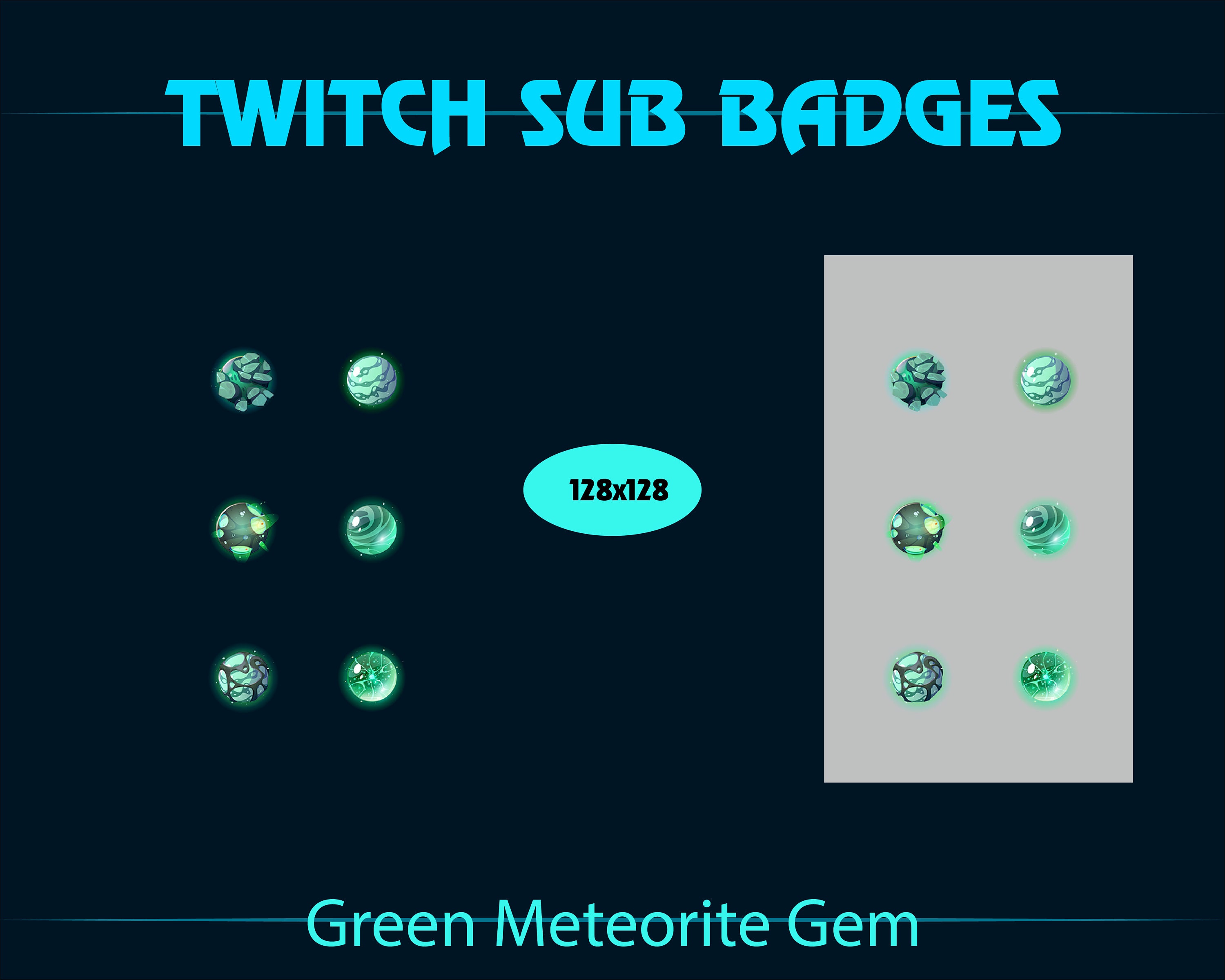 Green Lightning Energy Orb Twitch Sub Bit Badges, Green Magic Orb ...