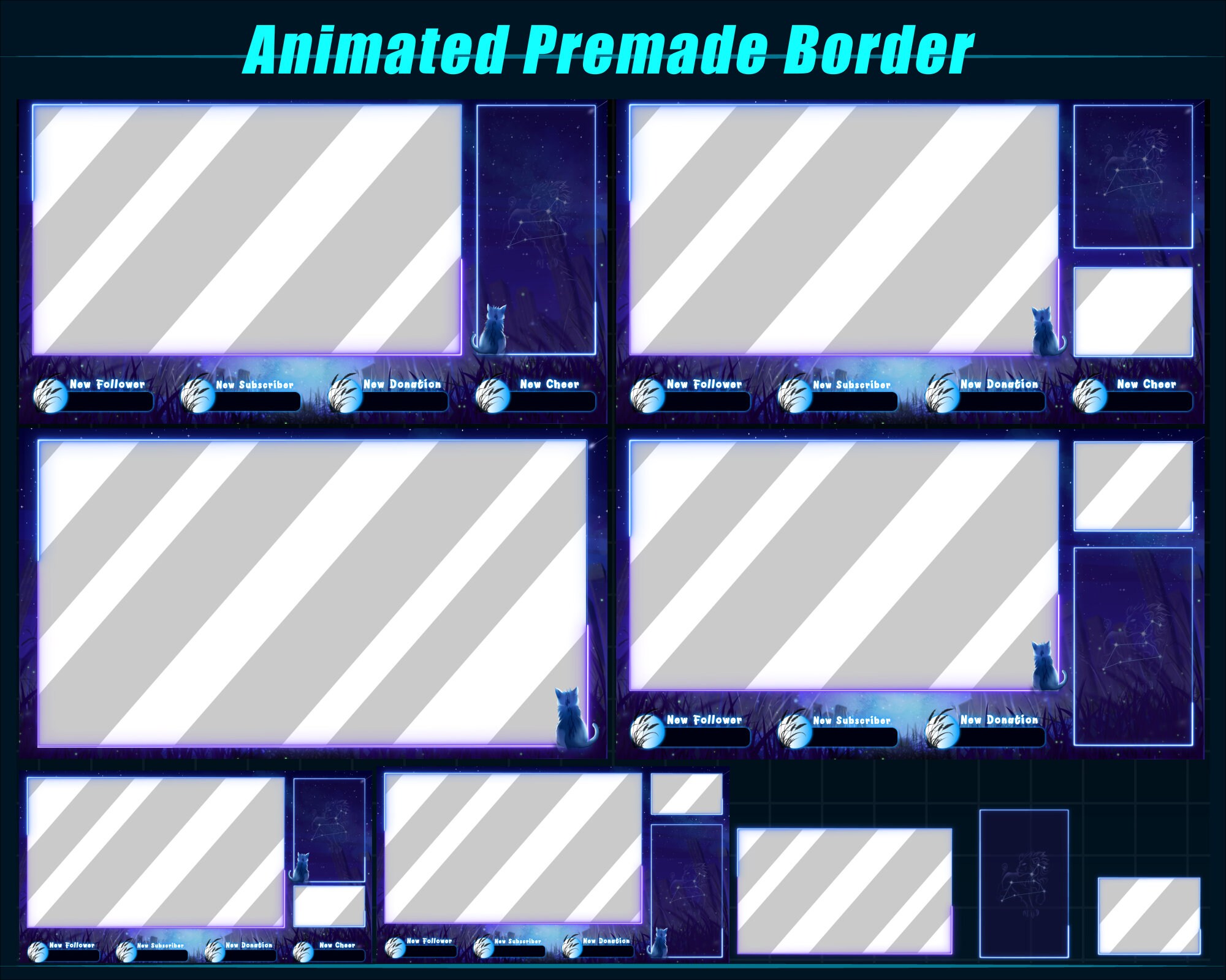 Animated LEO Celestial Stars Twitch Stream Overlay Package / Zodiac LEO ...