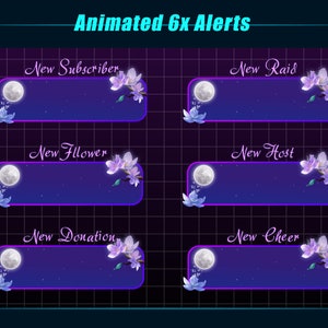 Animated Twitch Alert Sakura Lake / Falling Cherry Blossom Animated Alert / Streamers, Vtuber Overlay, OBS