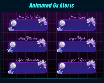Animated Twitch Alert Sakura Lake / Falling Cherry Blossom Animated Alert / Streamers, Vtuber Overlay, OBS