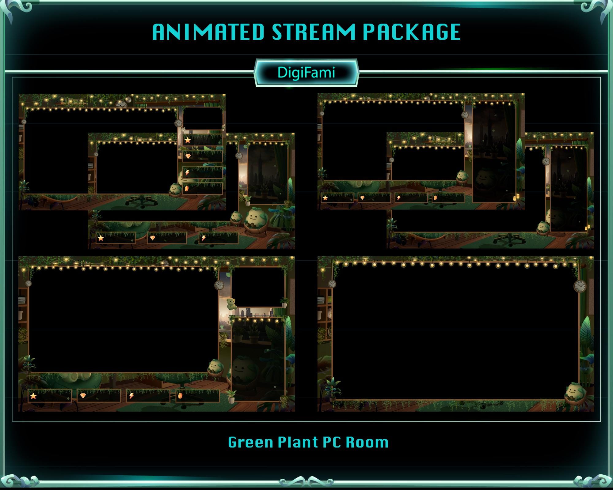 Informatica Streamer Pacote de Overlay Animado para Streaming: Sala de Informática Green ...