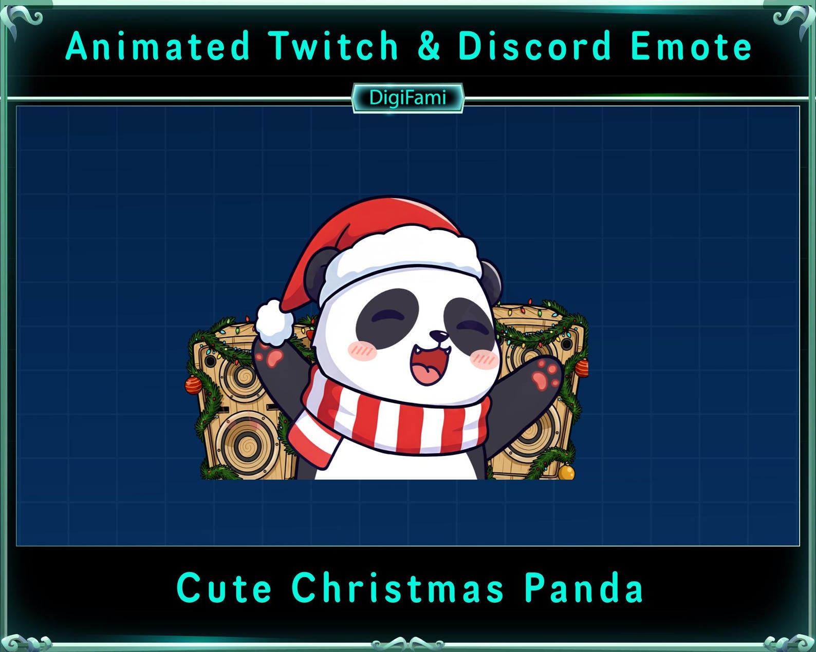 Cute Christmas Panda Animated Twitch Emote Bundle, Cute Panda Chat ...