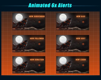 Animated Twitch Alerts | Animated Fire Wolf Stream Alerts | Streamers, Vtubers, OBS, Discord, Streamlabs