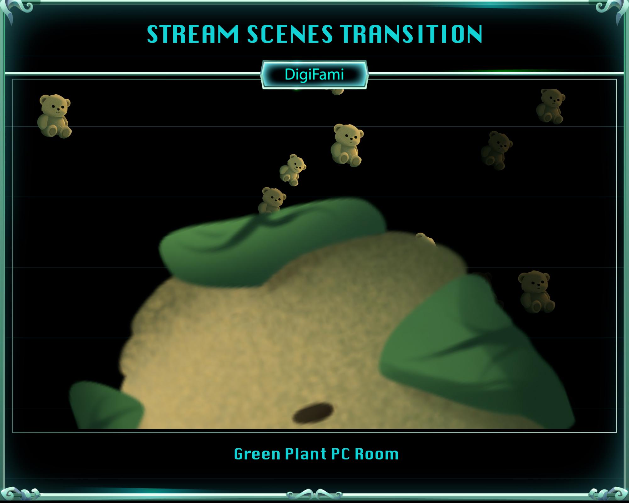 ANIMATED Stream Overlay Package Green Plant PC Room, Green Plant PC ...