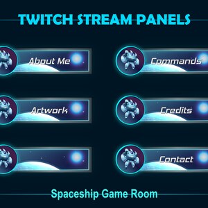 Animated Twitch Neon Spaceship Gaming Room Stream Package, Neon Space ...
