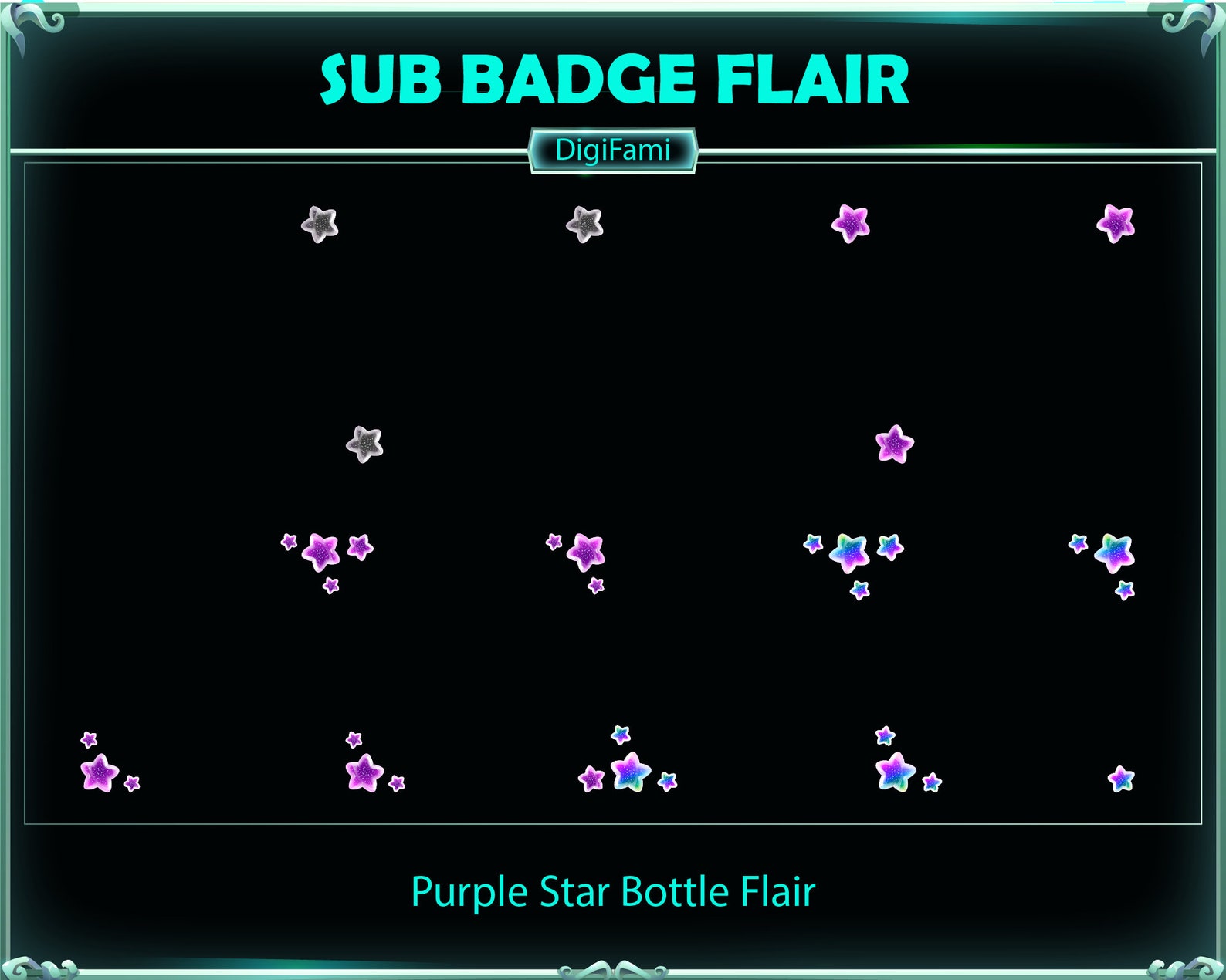 Purple Star Bottle Twitch Sub Badge Flair, Celestial Twitch Sub Badge ...