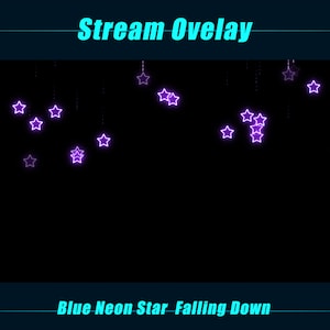 Animated Twitch Stream Decoration | Falling Purple Neon Stars Stream Decoration | Animated Celestial Twitch Overlay | Streamer, Vtubers, OBS