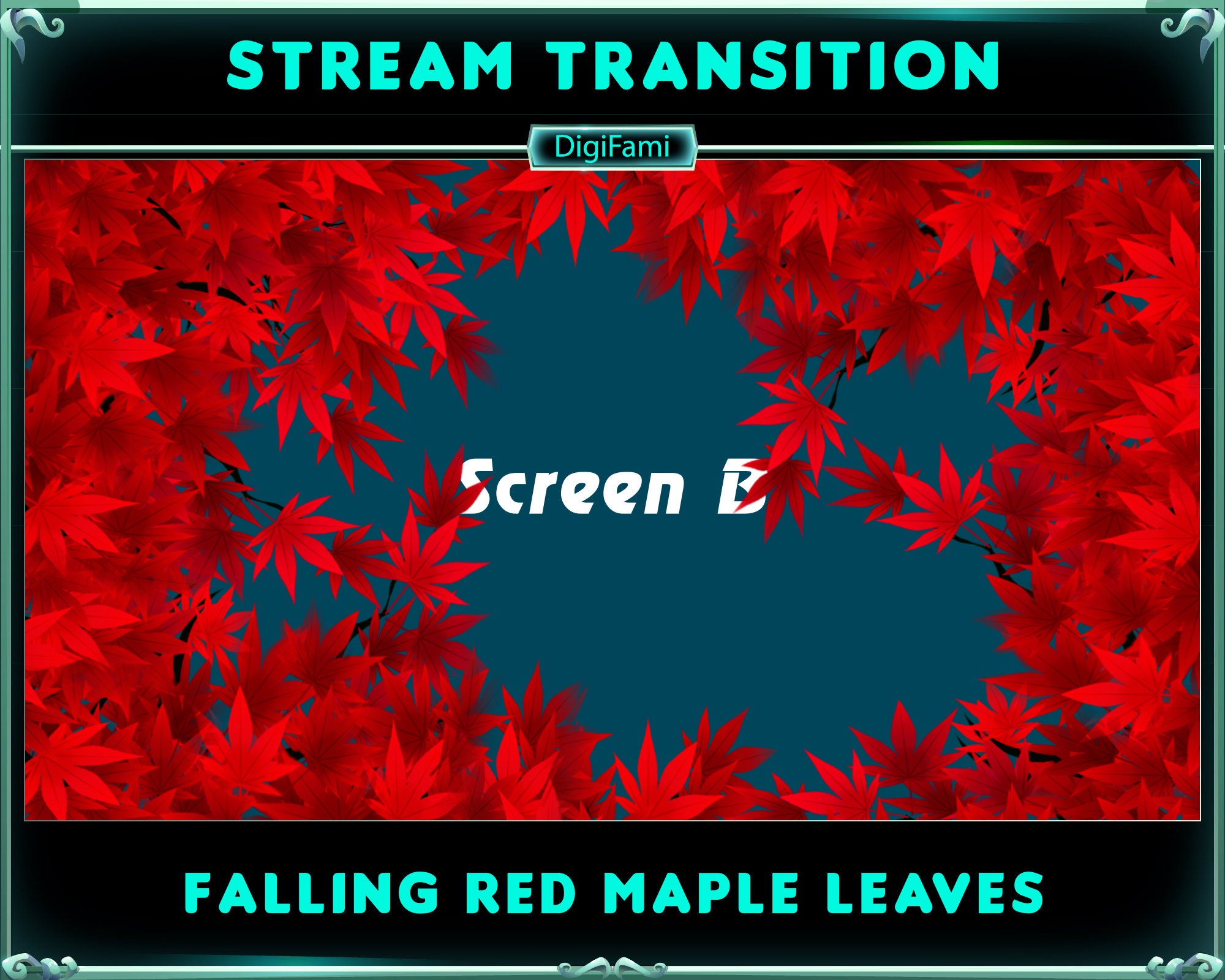 Animated Twitch Transition Red Maple Leaf, Red Maple Leaves Stream ...