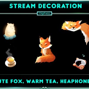 Fall Fox PC Room Animated Stream Decoration, Cute Autumn Fox PC Room Twitch Decoration, Cute Fall Twitch Decoration for Streamers