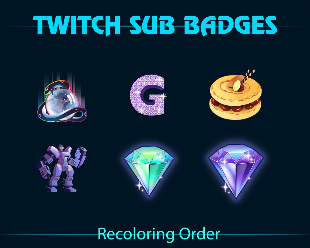 Custom Twitch Sub Badges, Stream Sub Badges / Custom Twitch Chibi Emoji