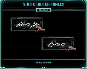Spooky PC Desk Static Twitch Panels, Scary PC Desk Twitch Panels, Horror PC Desk Twitch Panels for Streamers