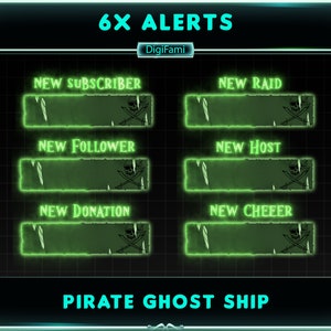 Carte au trésor des pirates d’alerte Twitch animée, alertes Twitch de pirate animées pour les streamers, Vtubers, OBS, Tiktok, YouTubers