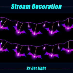 Halloween Flying Devil Bat Light Animated Twitch Stream Decoration, Animated Halloween Twitch Overlays for Streamer, Vtuber, OBS