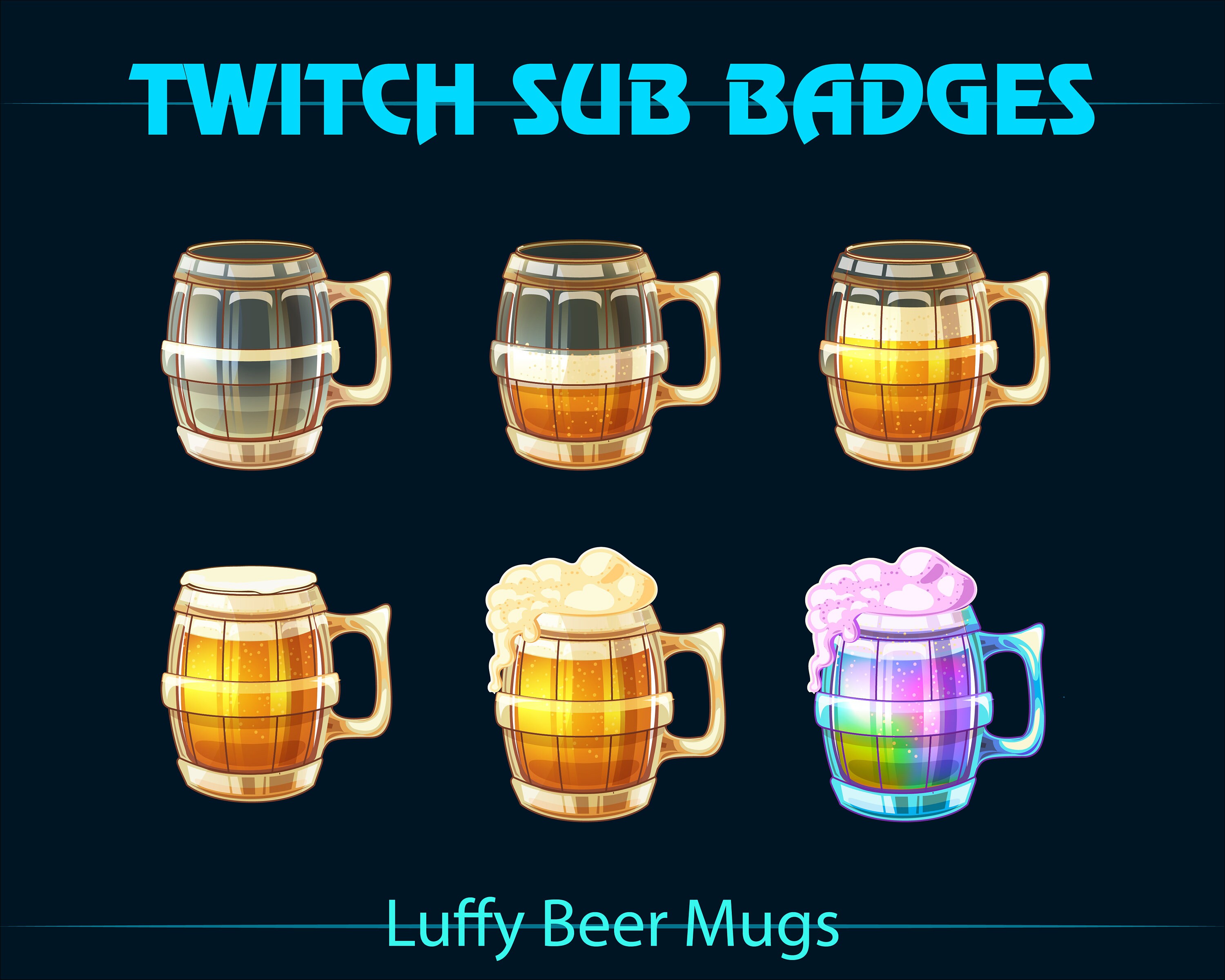Custom Twitch Sub Badges, Stream Sub Badges / Custom Twitch Chibi Emoji