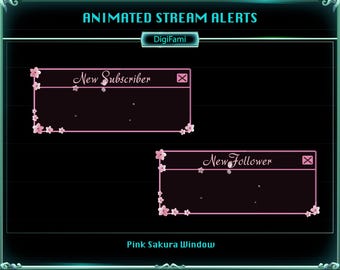 Pink Sakura Animated Twitch Alert, Pink Sakura Twitch Alerts, Pink Sakura Stream Alerts for Streamers, OBS, StreamLabs, StreamElements