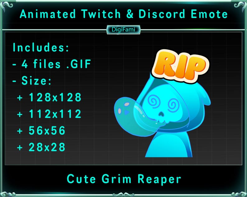 Steam Rip Reaper RIP Grim Reaper Animated Twitch Emotes, Cute RIP Grim Reaper Chat ...