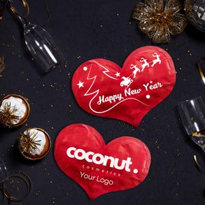 Personalized Heart Shaped Wet Wipes with Double Sided Printing – Custom Wedding Favor Napkins – Unique Party Decor Souvenir Gift
