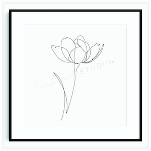 Frühling Line Art Digitaldruck, Single Line Art, Line Drawing, Line Art Floral, Flower Line Art, One Line Zeichnung, Frühling Florale Wandkunst