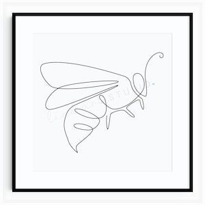 Bee Line Art, Insect Line Art, Bee Wall Art, Single Line Art, Line Drawing, Bee, Bumble Bee Line Art, Farmhouse Line Art