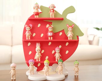 Sonny Angel Display Regal Stand House - Strawberry Love Rot - made by KG
