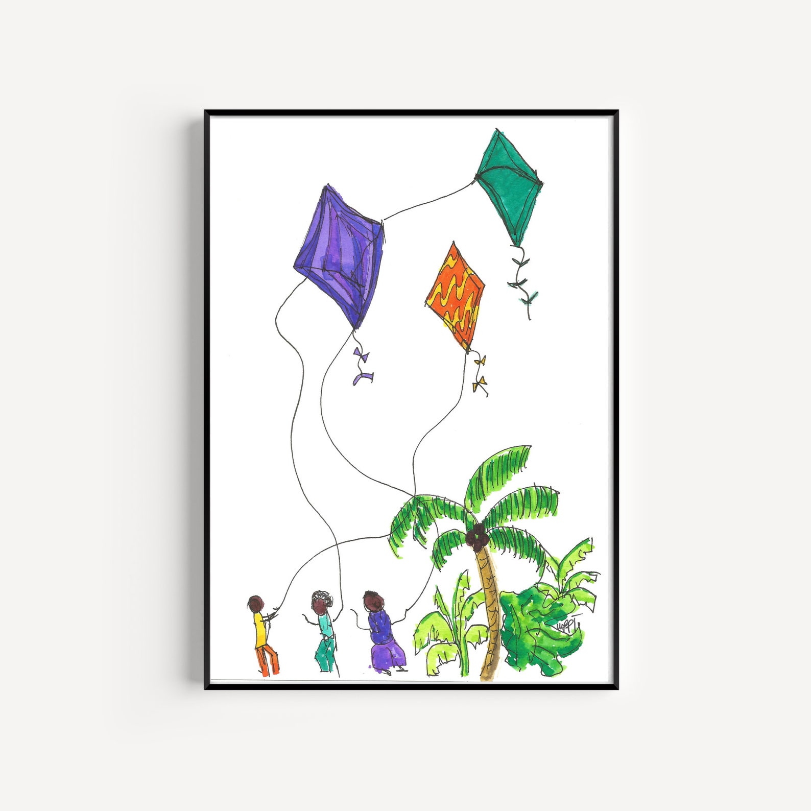 Printable Coastal Art Print Drawing of Afro Caribbean - Etsy