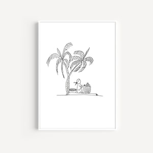 Printable Haitian Caribbean Wall Art  Tropical Instant Download Coastal Art,  Black and White Art Print for Instant Download