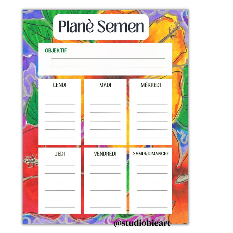 Planificateur Hebdomadaire Perpétuel - Format 31,5x23cm, Reliure Anneaux, Espagnol/Anglais - Takenote