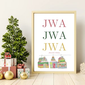 Haitian Creole Christmas Wall Art, Fanal Haitian Boho Poster, Printable Haiti Christmas Wall Art