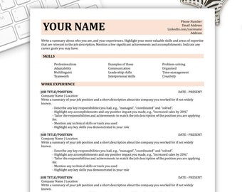 Minimalistische Lebenslaufvorlage: Professionelles Lebenslaufdesign (Microsoft Word, Apple Seiten)