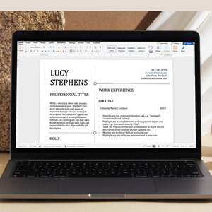Editable Resume Template — Modern Minimalist CV + Cover Letter (Microsoft Word & Apple Pages)
