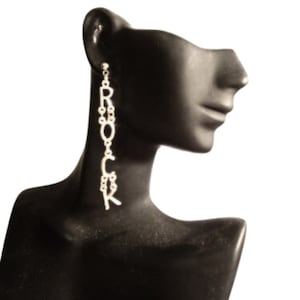 ROCK Script Earrings