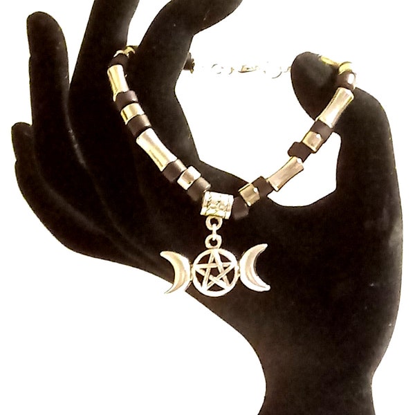 Triple Moon Goddess Bracelet