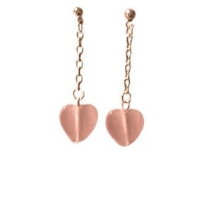 Pink Heart Classic Dangle Earrings