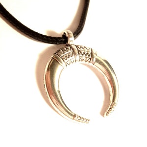 Viking Odin Horn Moon Leather Choker