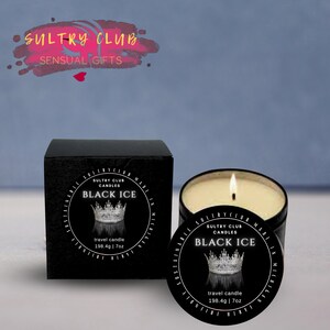 Black Ice Vegan Candle 7 Ounce Black Tin