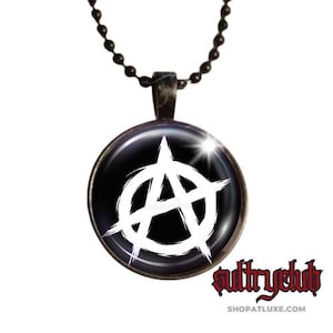 Black And White Anarchy Symbol Necklace