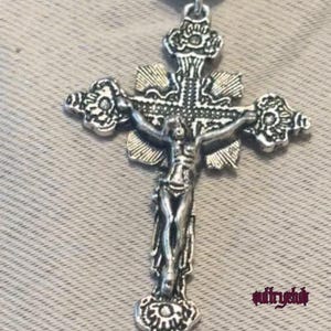 Ornate Crystal And Sterling Silver Catholic Rosary