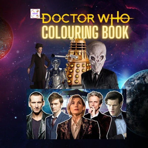 Doctor Who colouring book: Amazing colouring book for kids and adults, gift for any Dr who fan, 20 pages